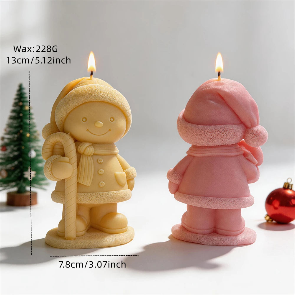 Christmas Gingerbread Snowman Candle Mold