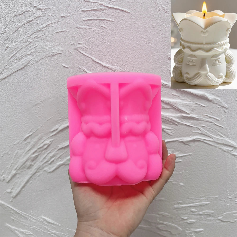 Christmas Nutcracker Statue Candle Silicone Mold