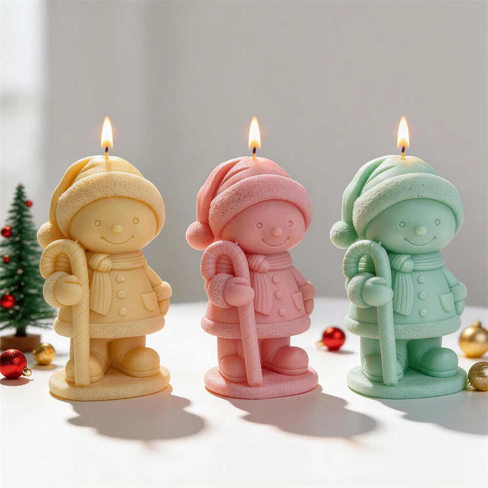 Christmas Gingerbread Snowman Candle Mold
