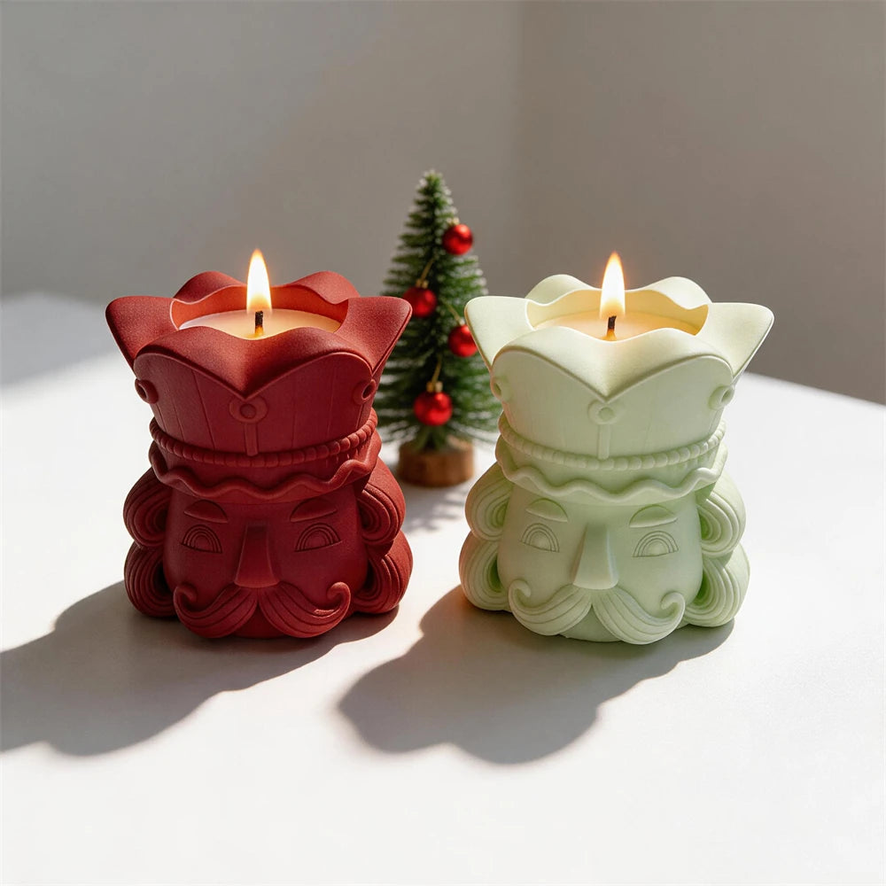 Christmas Nutcracker Statue Candle Silicone Mold