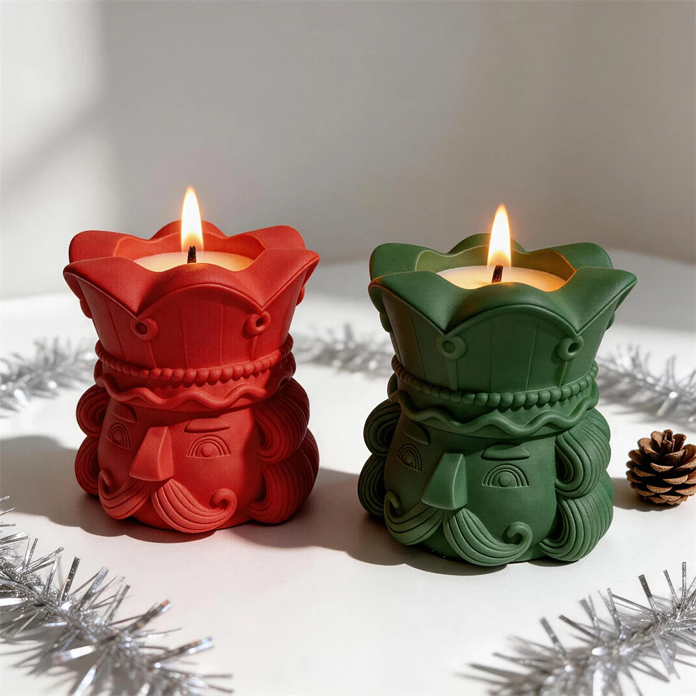 Christmas Nutcracker Statue Candle Silicone Mold