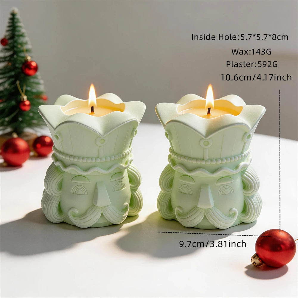 Christmas Nutcracker Statue Candle Silicone Mold