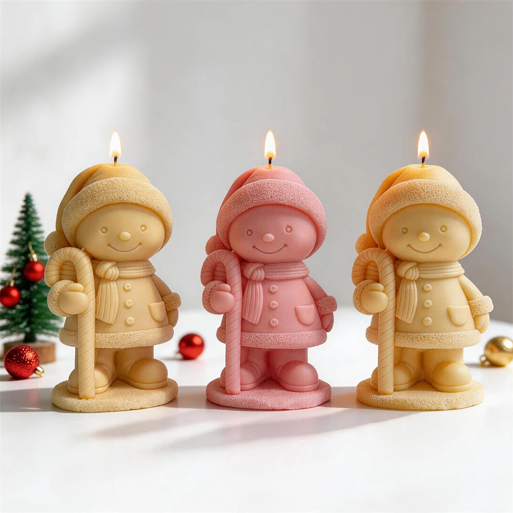 Christmas Gingerbread Snowman Candle Mold