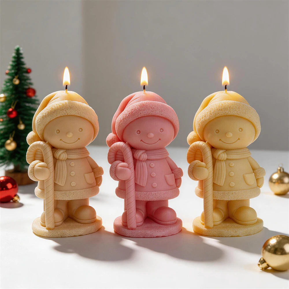 Christmas Gingerbread Snowman Candle Mold