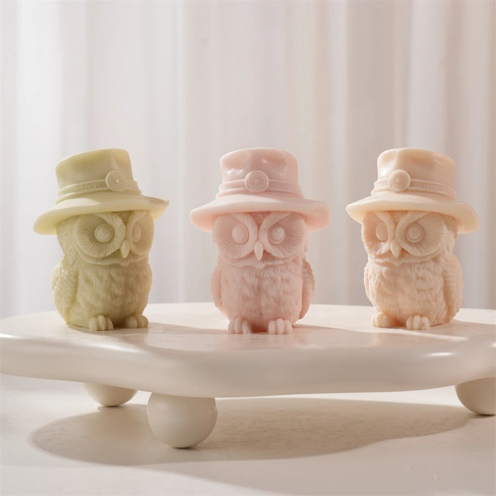 Cute Handsome Owl Silicone Mold Casting