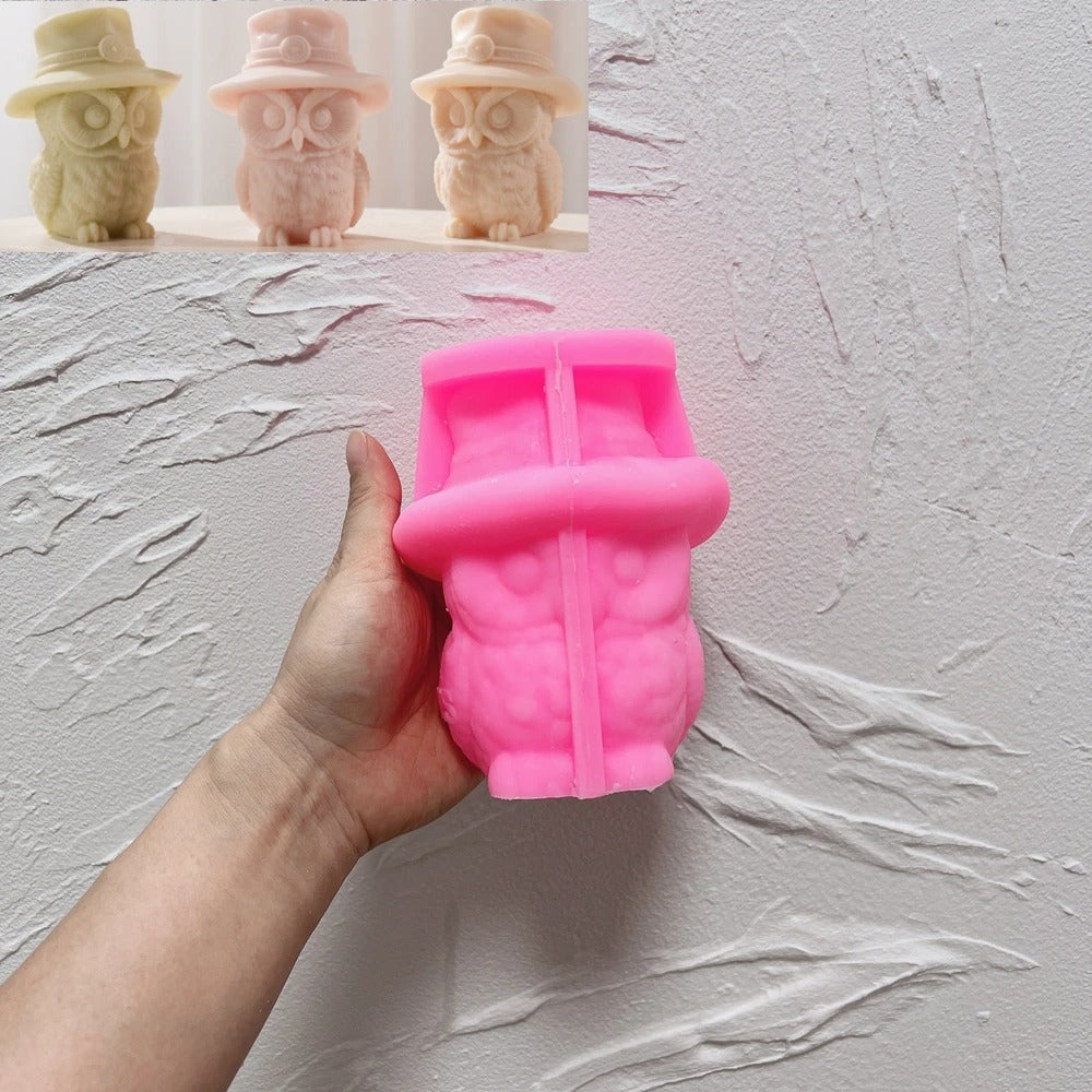 Cute Handsome Owl Silicone Mold Casting