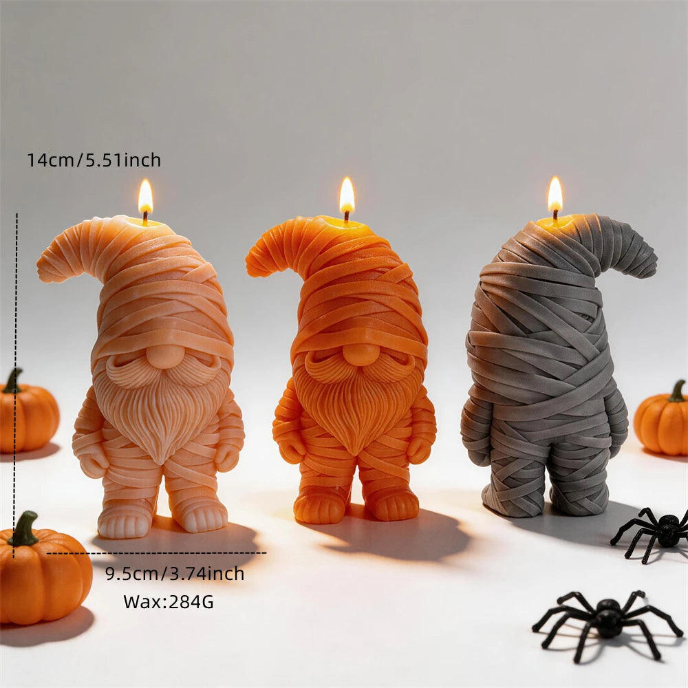 Spooky Halloween Mummy Gnome Candle Silicone Mold