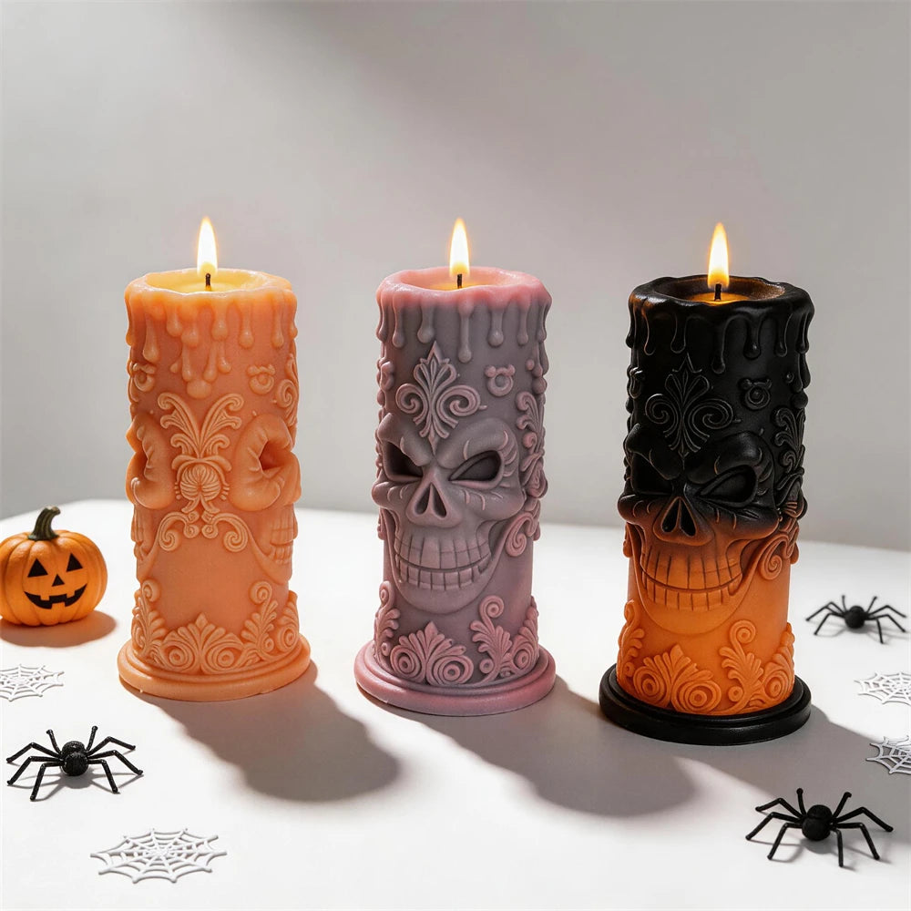 Humorous Spooky Skeleton Candle Mold