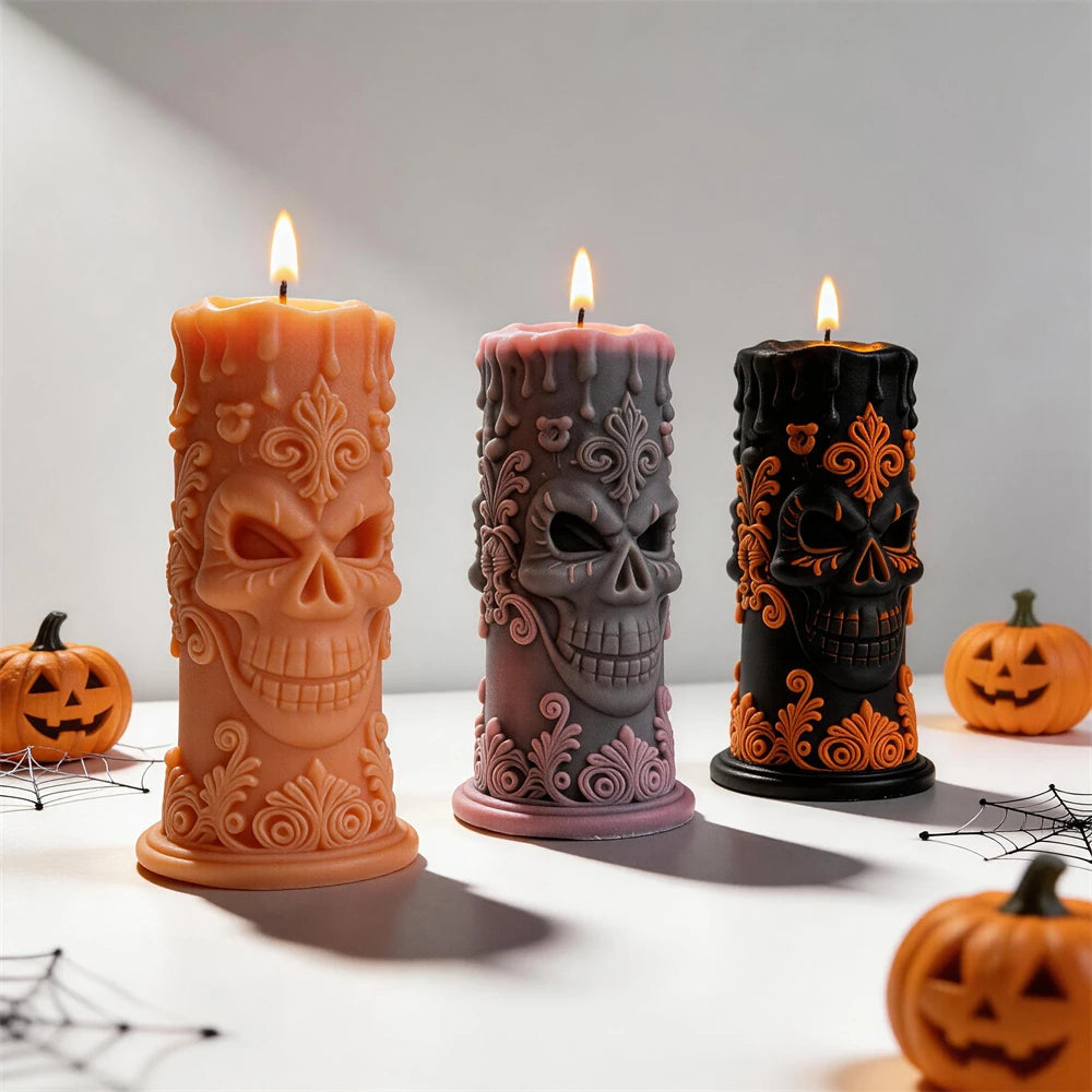 Humorous Spooky Skeleton Candle Mold