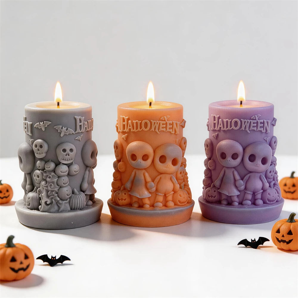 Halloween Pumpkin Ghost Pillar Silicone