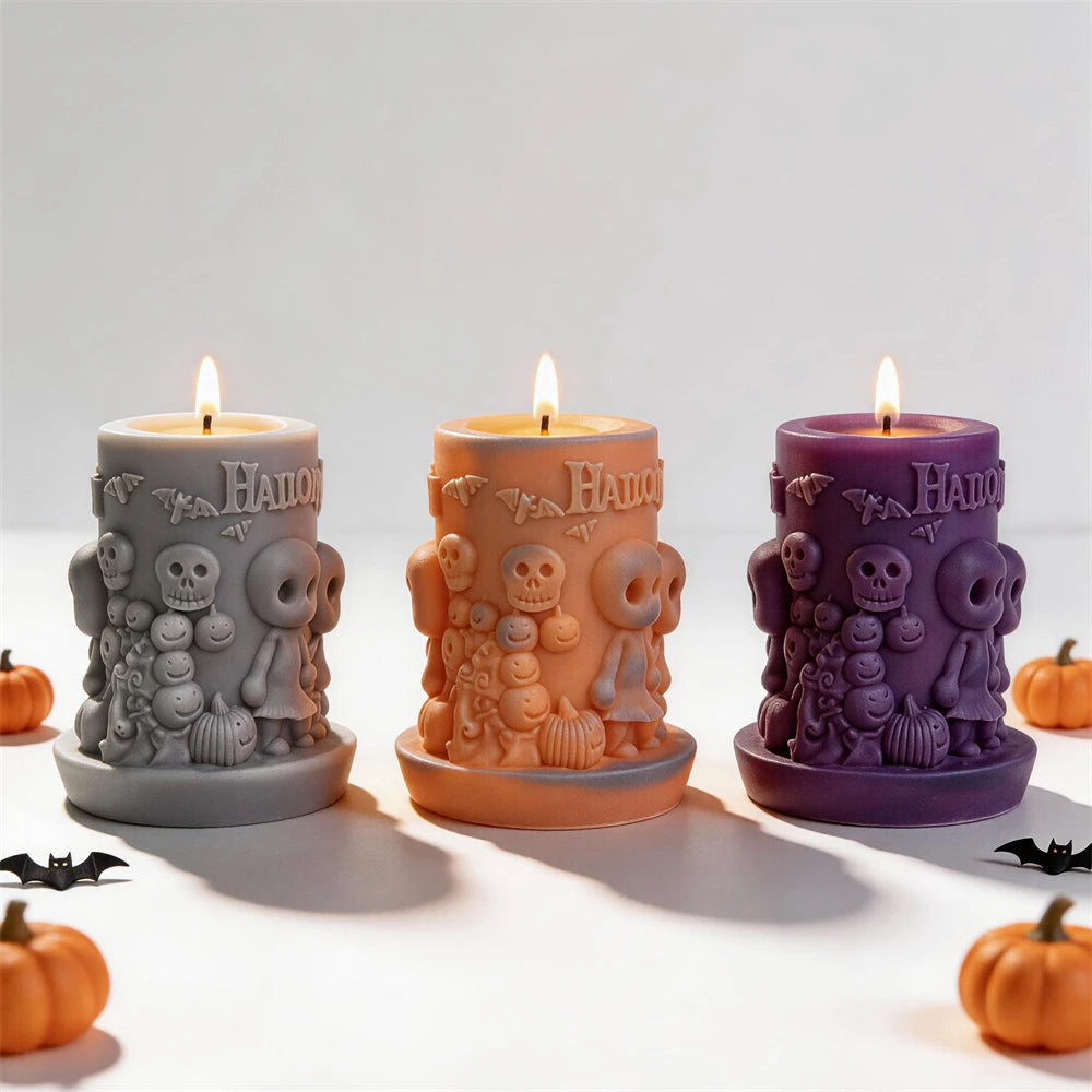 Halloween Pumpkin Ghost Pillar Silicone