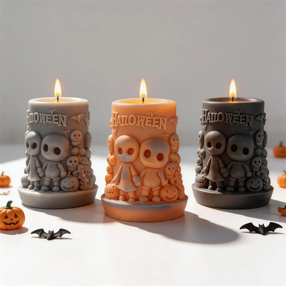 Halloween Pumpkin Ghost Pillar Silicone