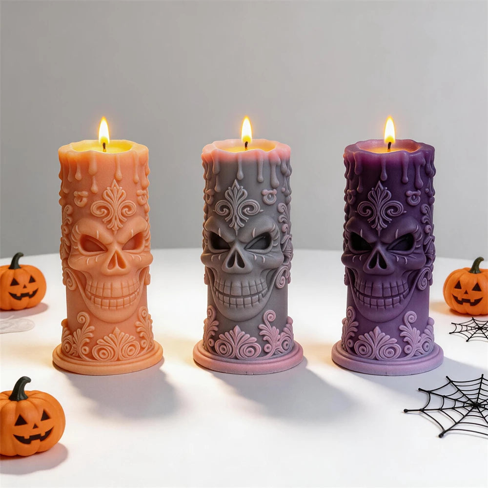 Humorous Spooky Skeleton Candle Mold