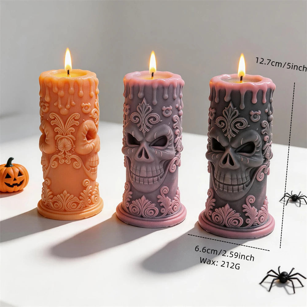 Humorous Spooky Skeleton Candle Mold