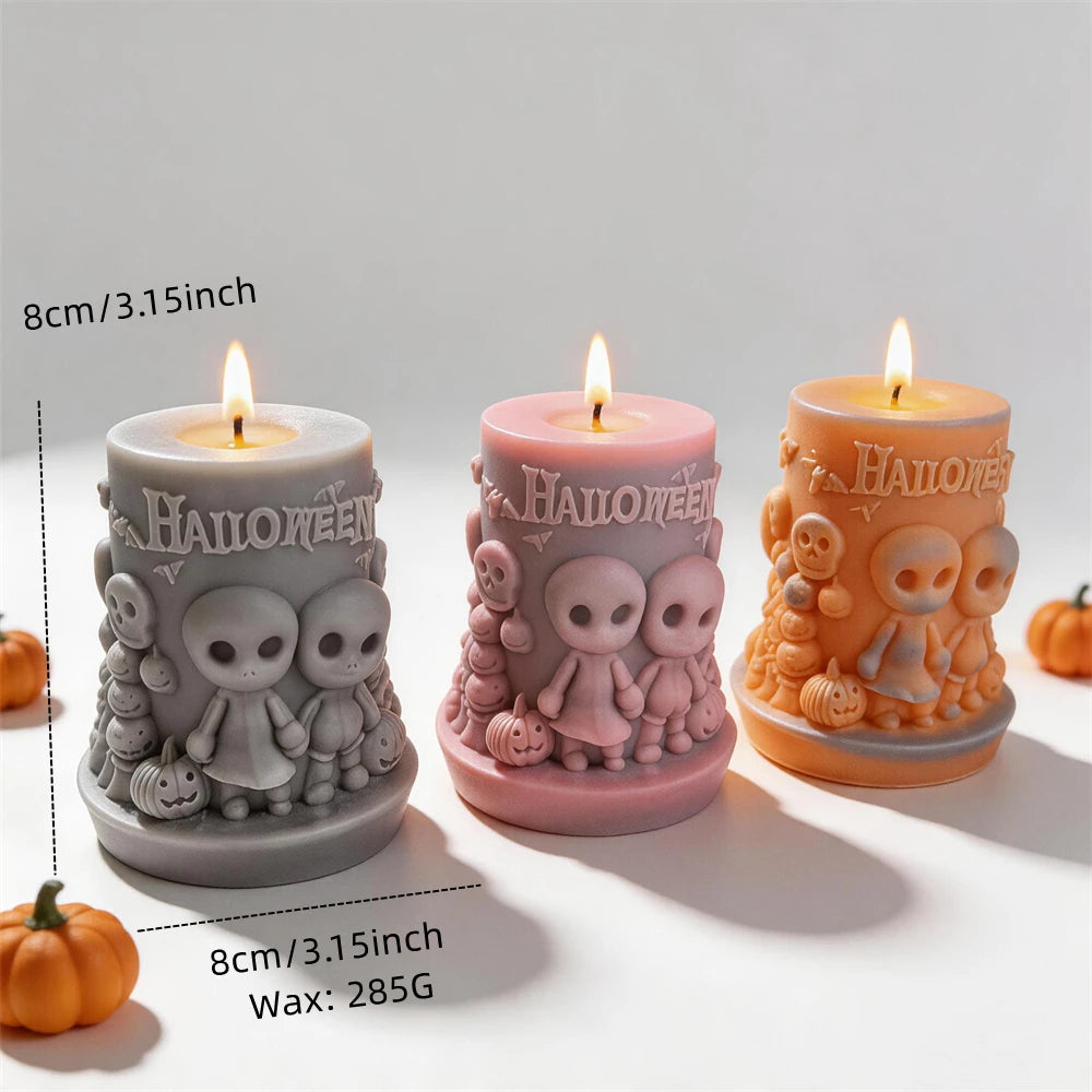 Halloween Pumpkin Ghost Pillar Silicone