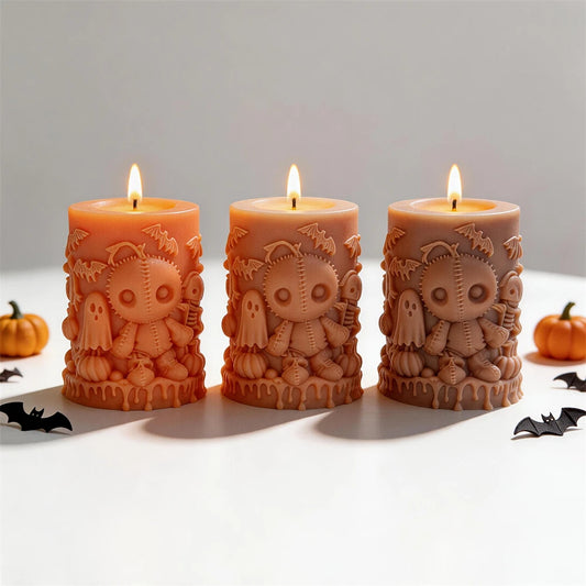 Halloween Skeleton and Ghost Pillar Silicone Mold