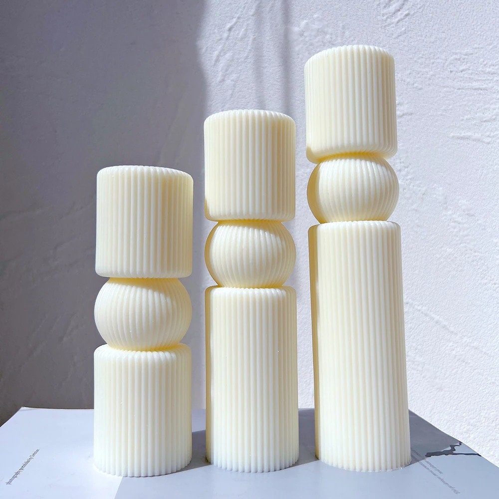 Twist Ribbed Pillar Candle Mold