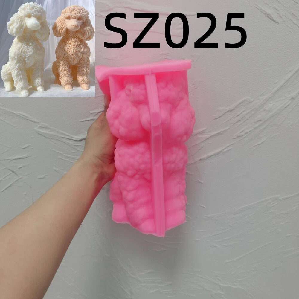 LARGE Poodle Dog Puppy Candle Mold | Dog Mold