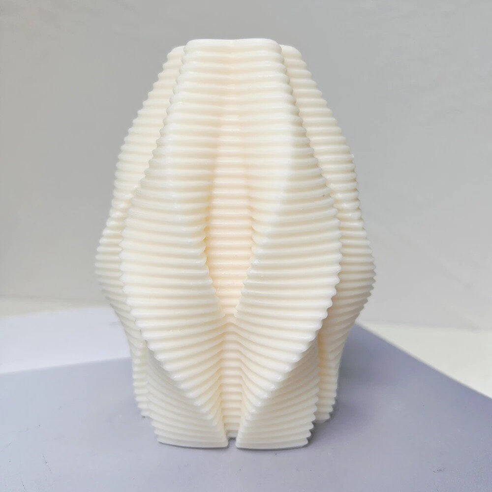 Ribbed Swirl Silicone Candle Mold | Swirl Mold