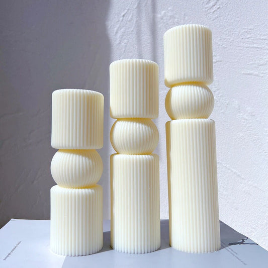 Twist Ribbed Pillar Candle Mold