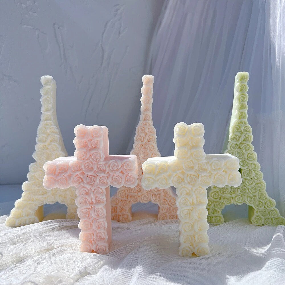 Rose Cross Silicone Candle Mold
