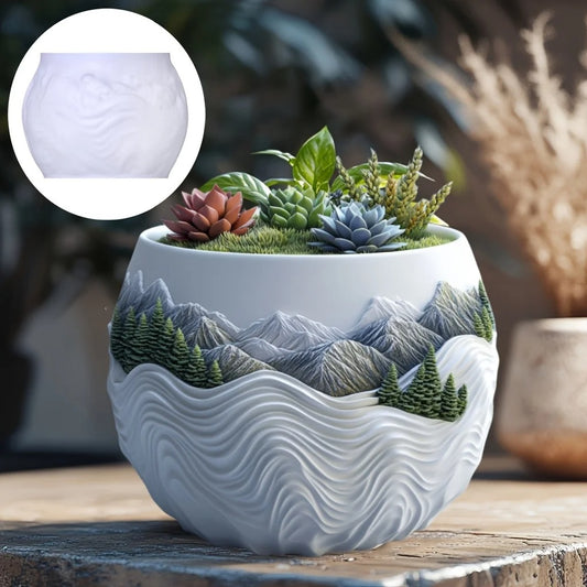 Mountain Succulent Pot Mold Casting