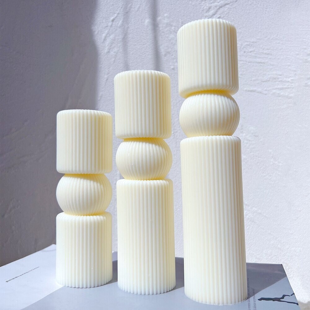 Twist Ribbed Pillar Candle Mold
