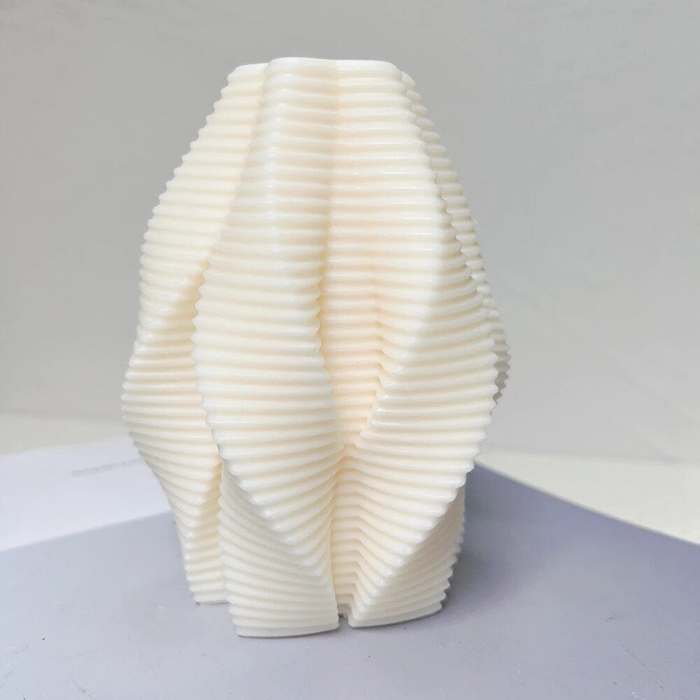 Ribbed Swirl Silicone Candle Mold | Swirl Mold
