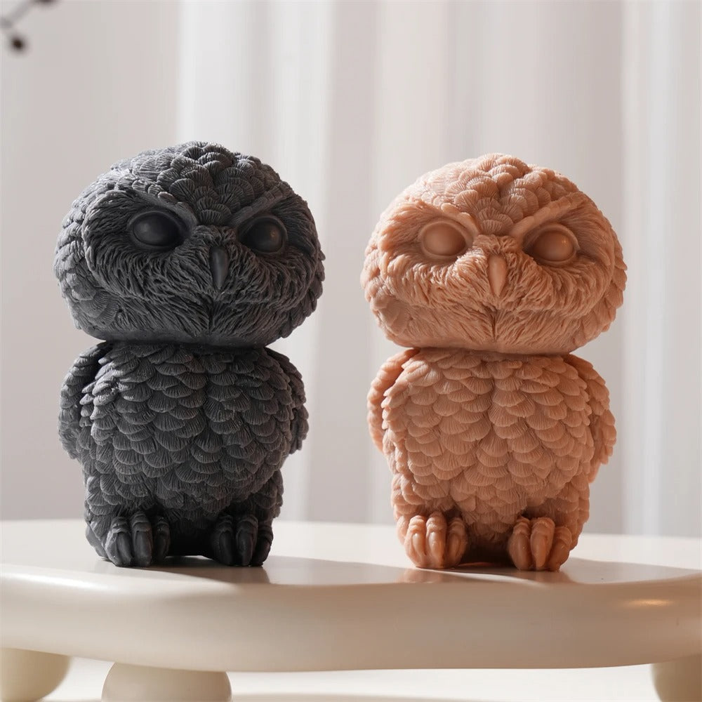 3D Cute Owl Candle Silicone Mold