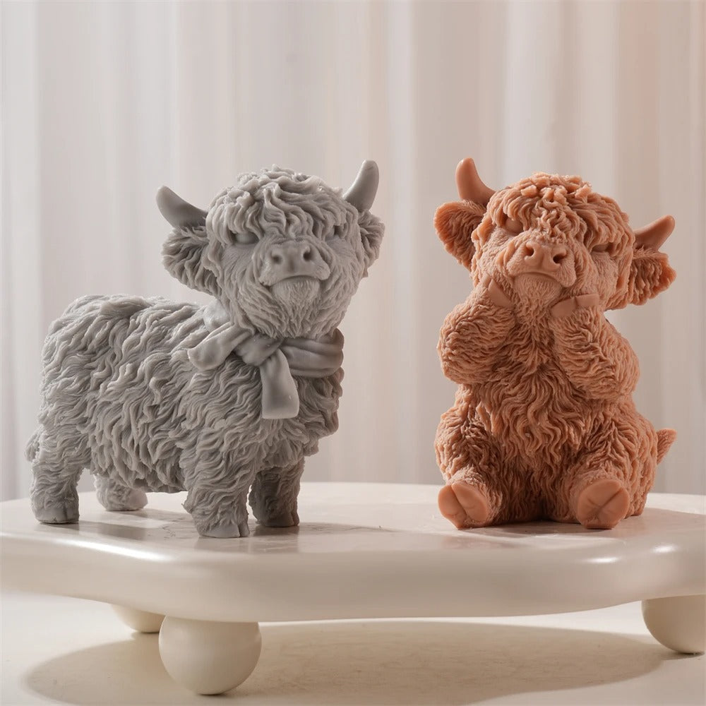 3D Highland Cattle Cow Silicone Candle Mold
