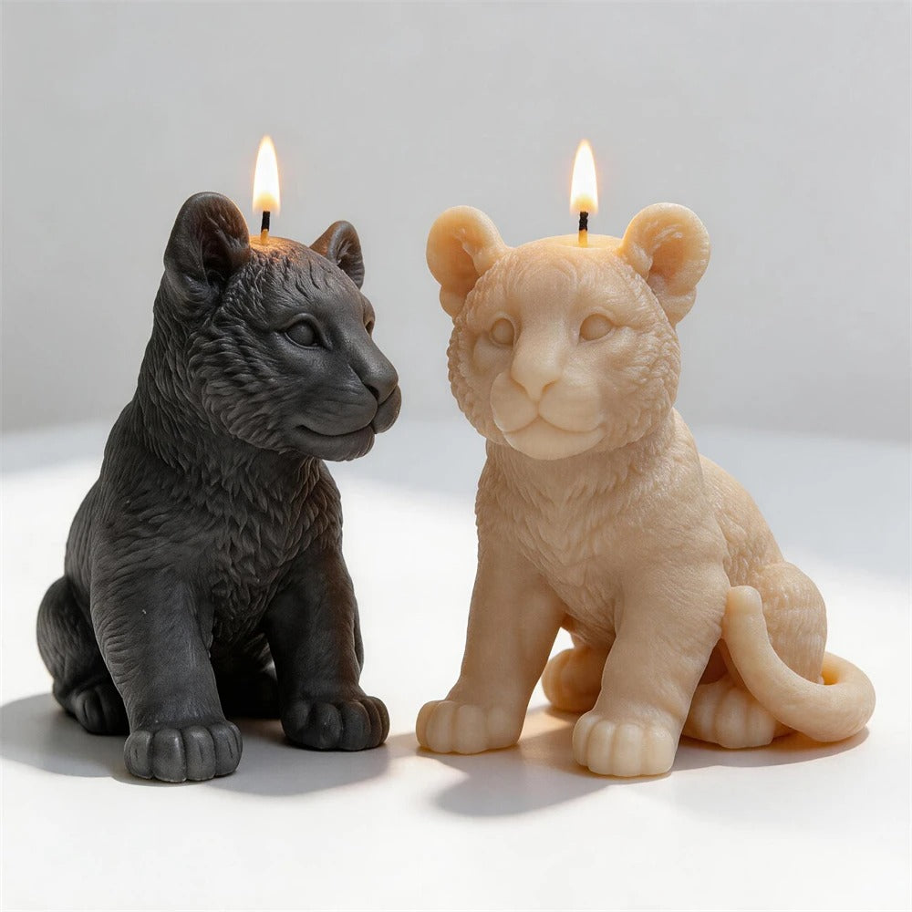 Tiger Cub Sitting Statue Mold