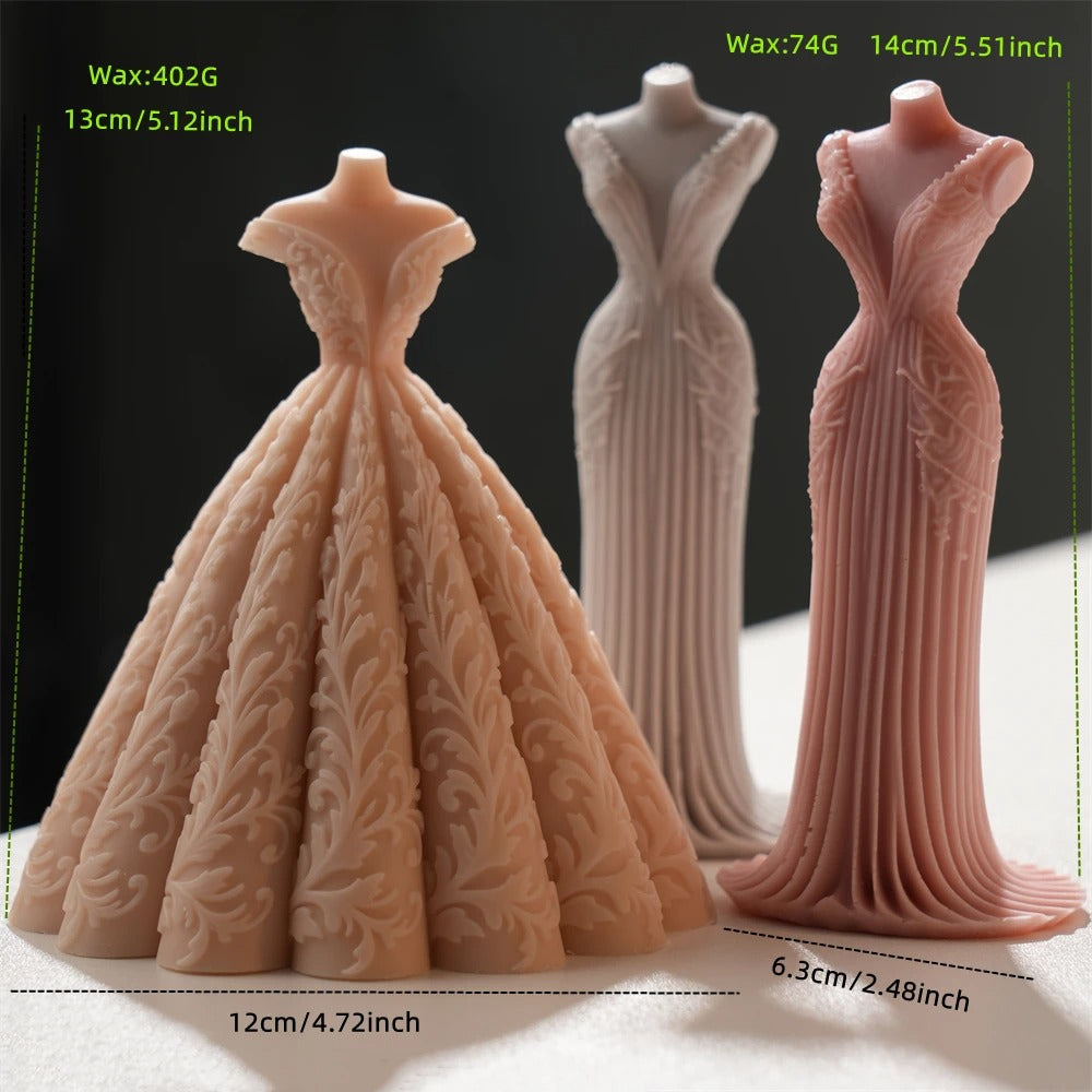 Bridal Gown Silicone Mold -  Candle Mold Supplies