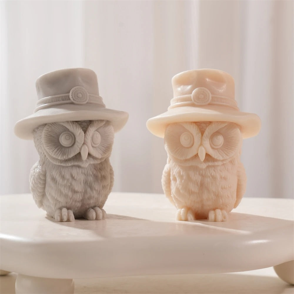 Cute Handsome Owl Silicone Mold Casting
