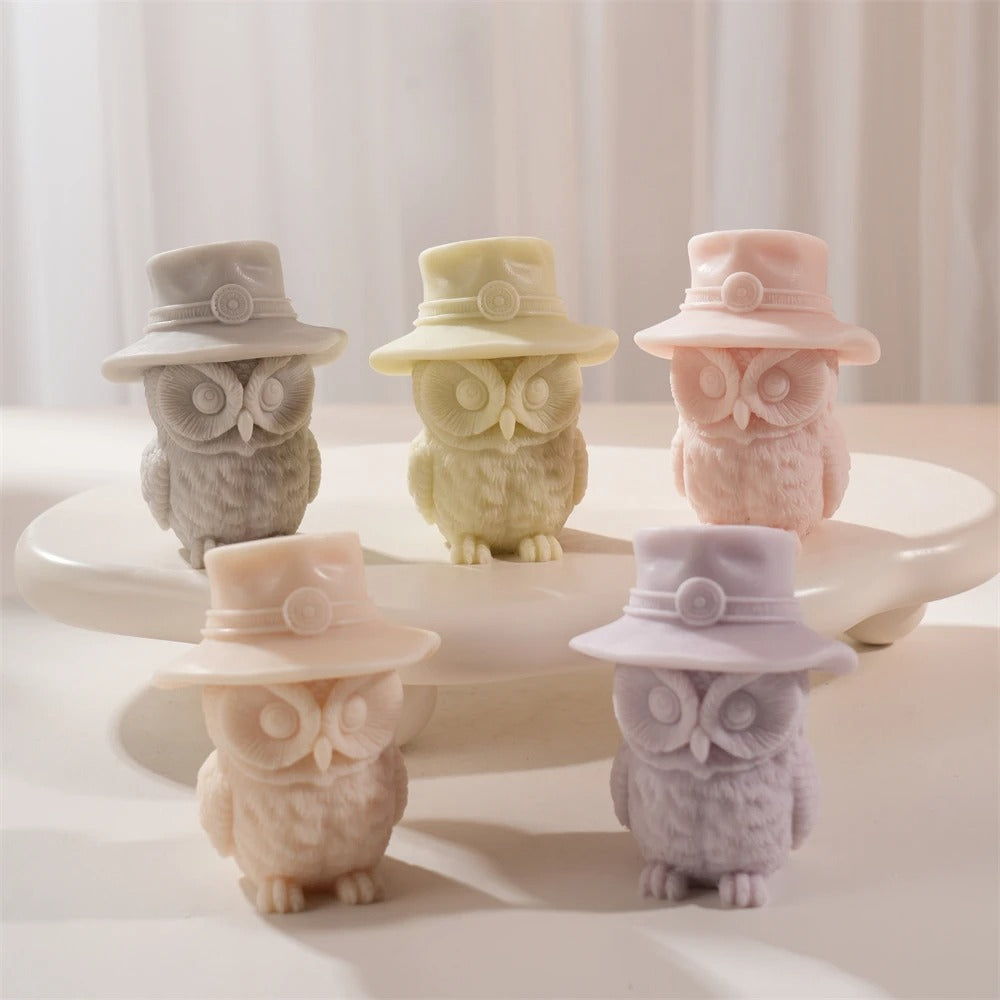Cute Handsome Owl Silicone Mold Casting