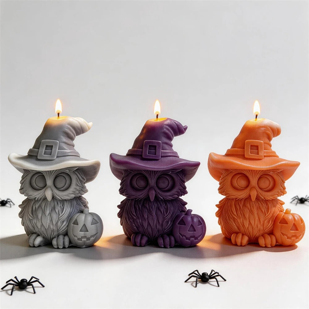 Halloween Owl & Pumpkin Silicone Mold | Soy Wax Candle Supply