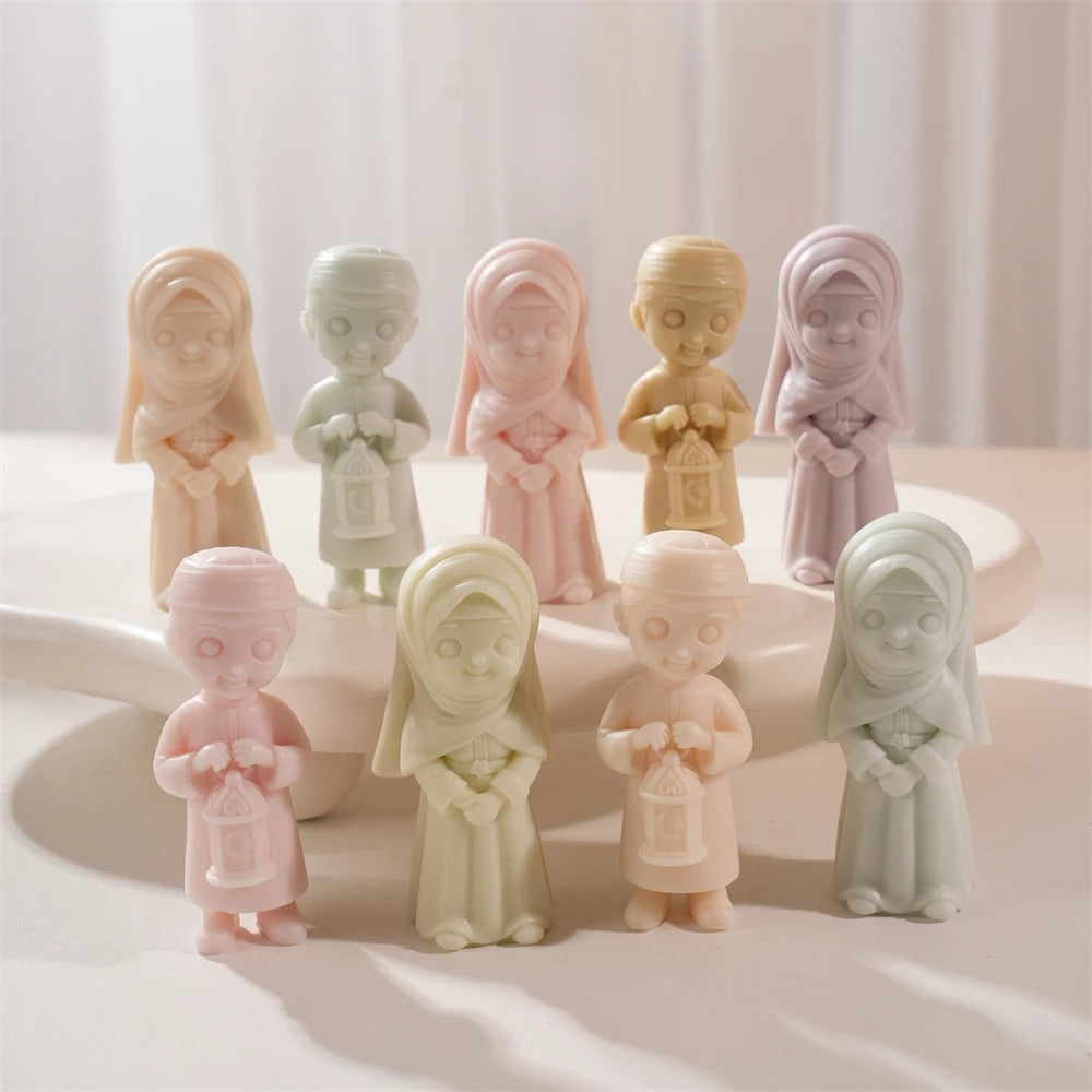 Ramadan Kareem Girl Boy Figurine Silicone Mold 