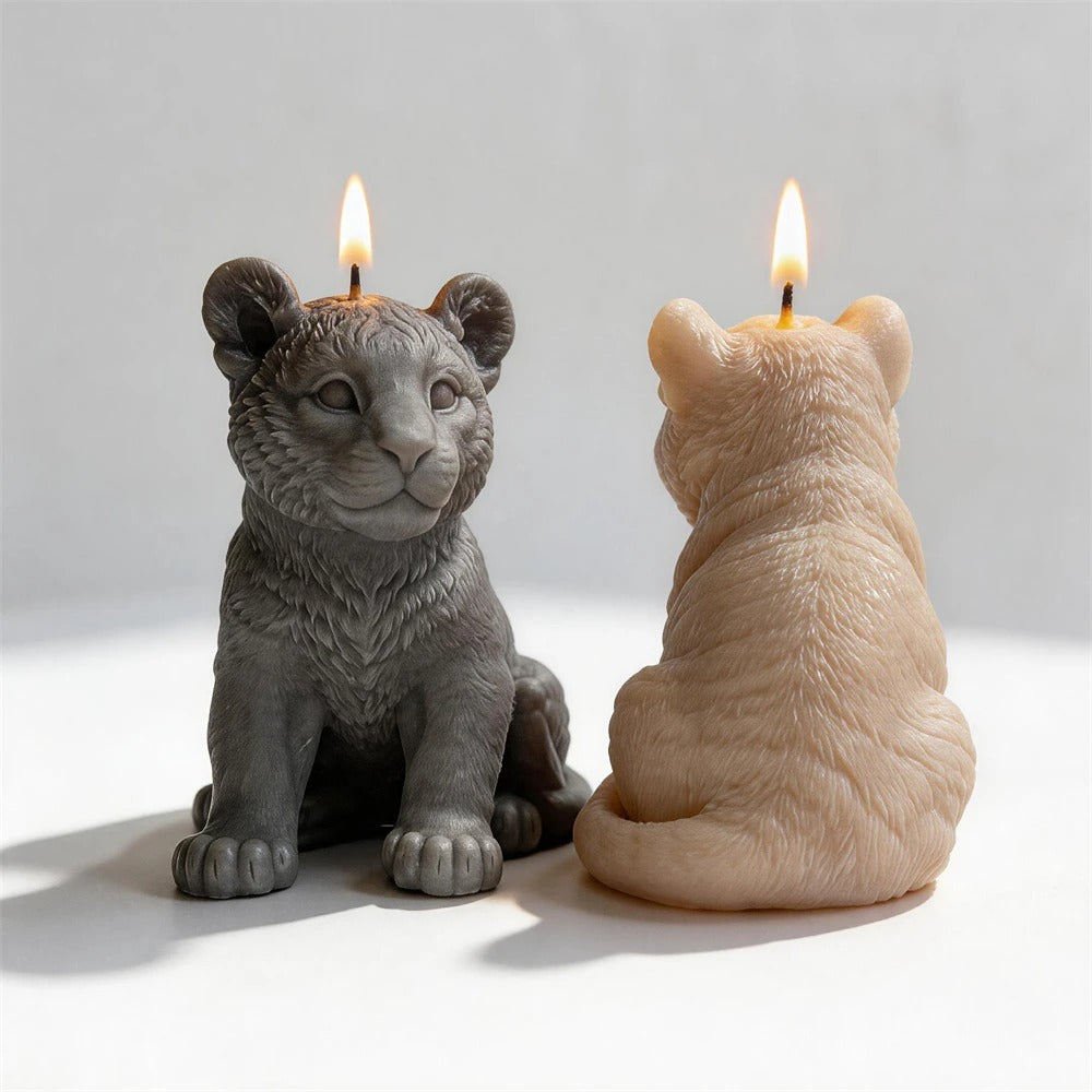 Tiger Cub Sitting Statue Mold