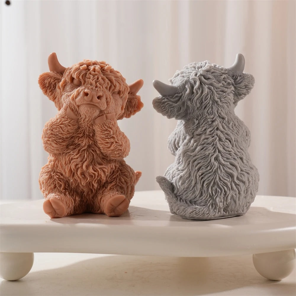 3D Highland Cattle Cow Silicone Candle Mold