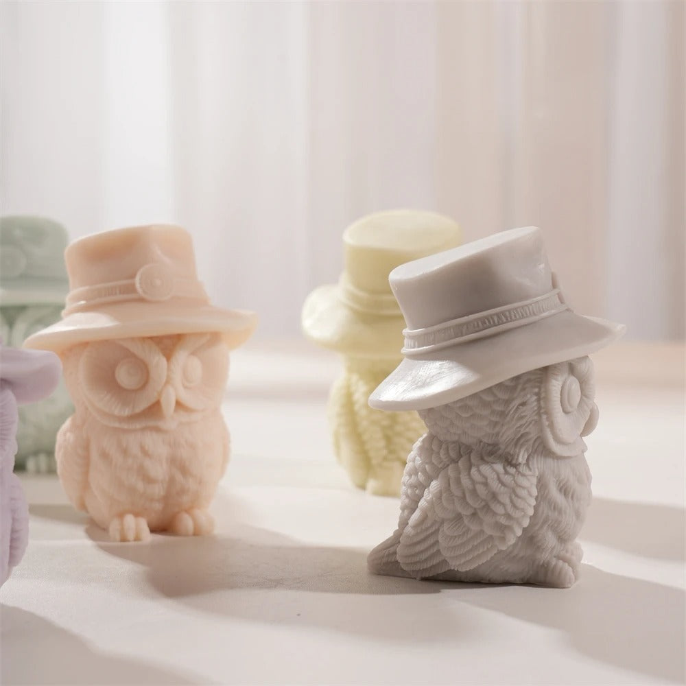 Cute Handsome Owl Silicone Mold Casting