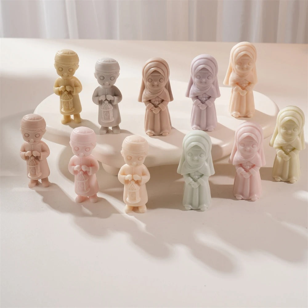 Ramadan Kareem Girl Boy Figurine Silicone Mold 