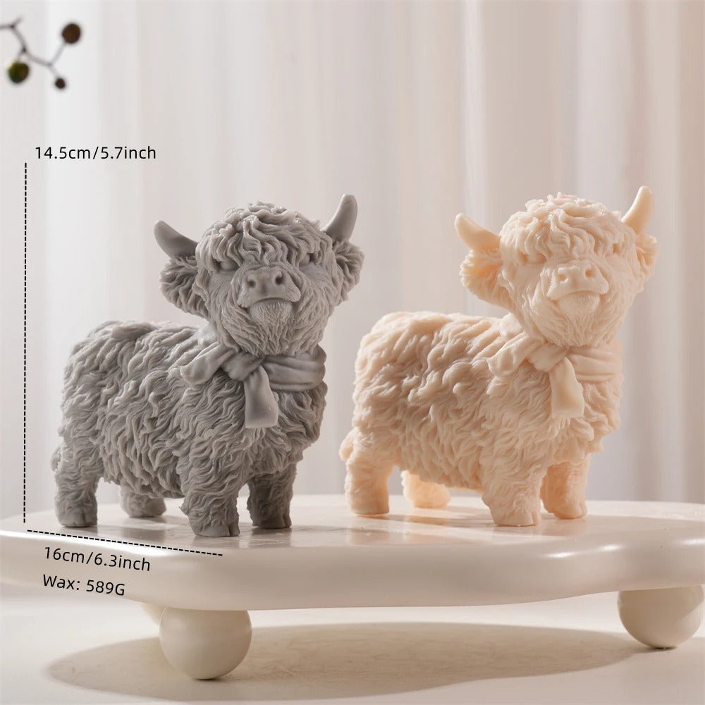 3D Highland Cattle Cow Silicone Candle Mold