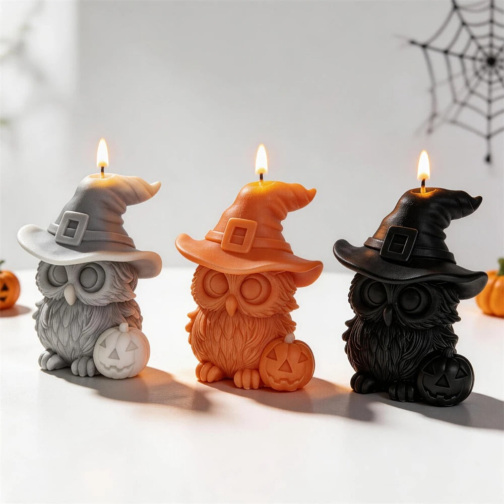 Halloween Owl & Pumpkin Silicone Mold | Soy Wax Candle Supply