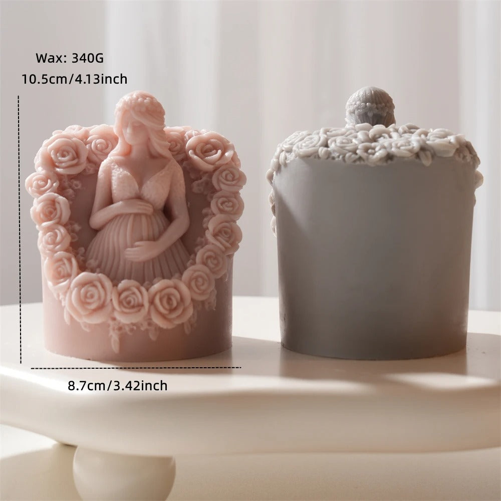 Flower Pregnant Girl Silicone Candle Mold -  Candle Mold Supplies