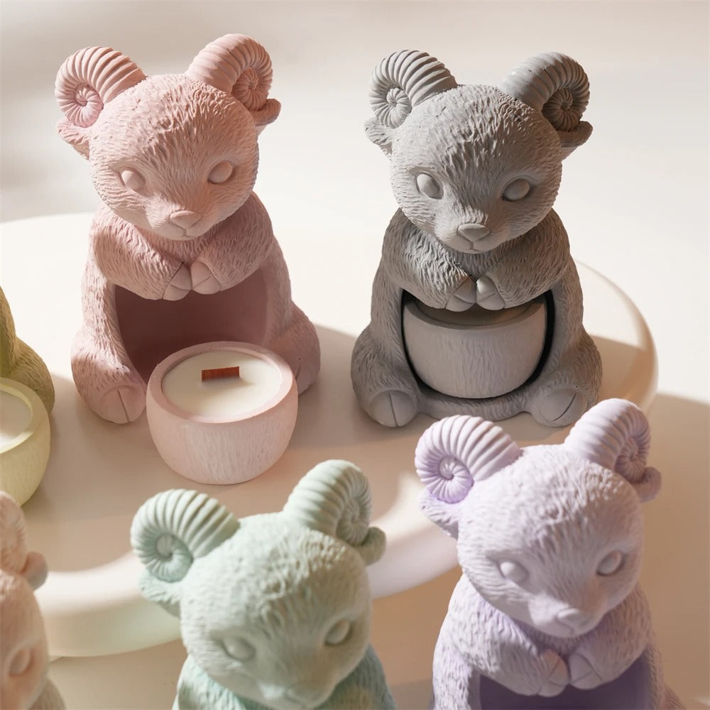 Sheep Shape Hollow Candle Silicone Mold