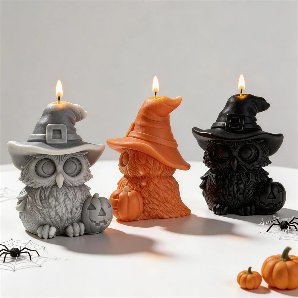 Halloween Owl & Pumpkin Silicone Mold | Soy Wax Candle Supply