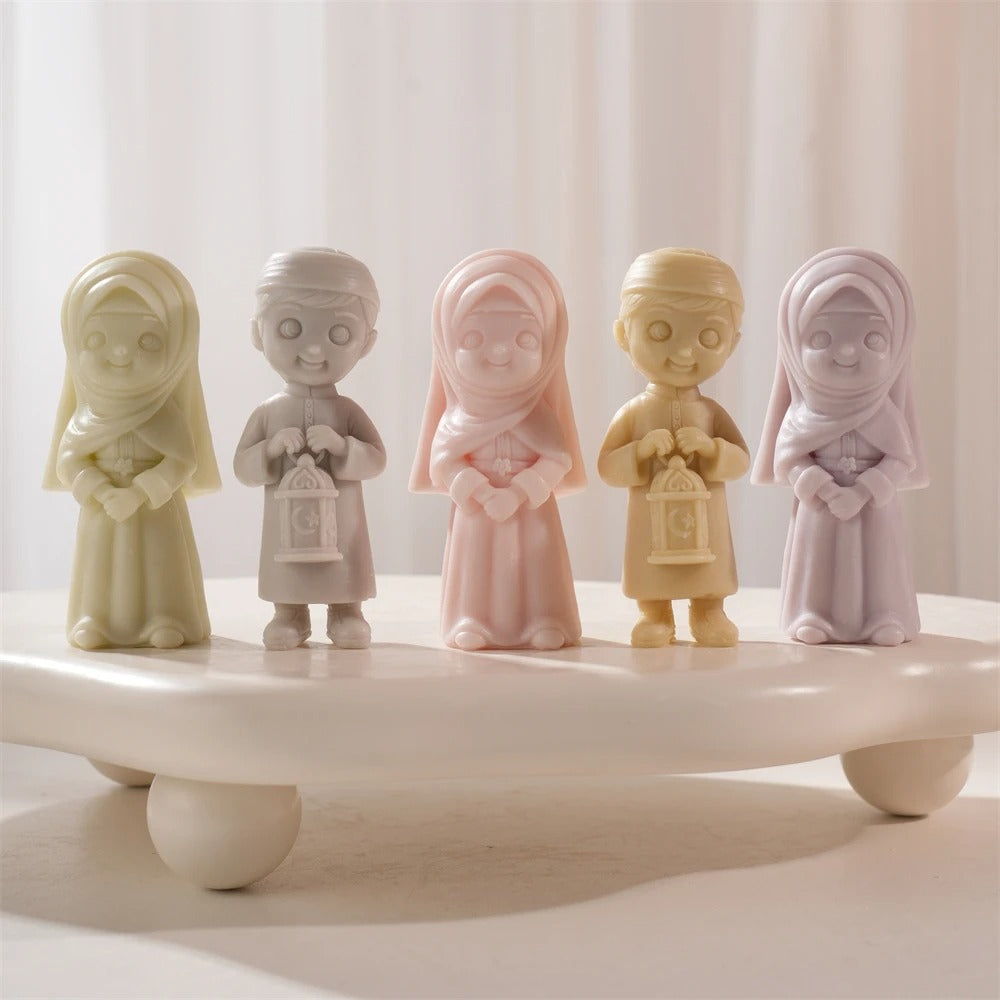 Ramadan Kareem Girl Boy Figurine Silicone Mold 