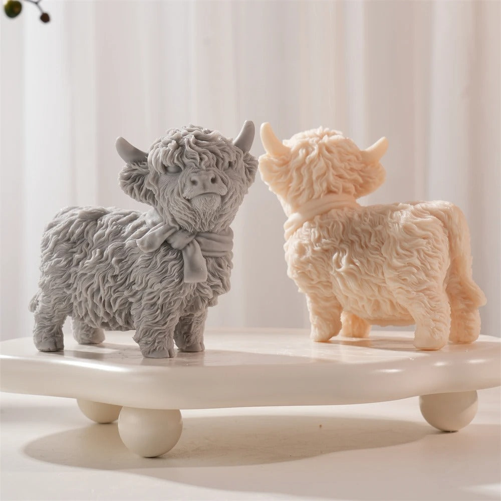 3D Highland Cattle Cow Silicone Candle Mold