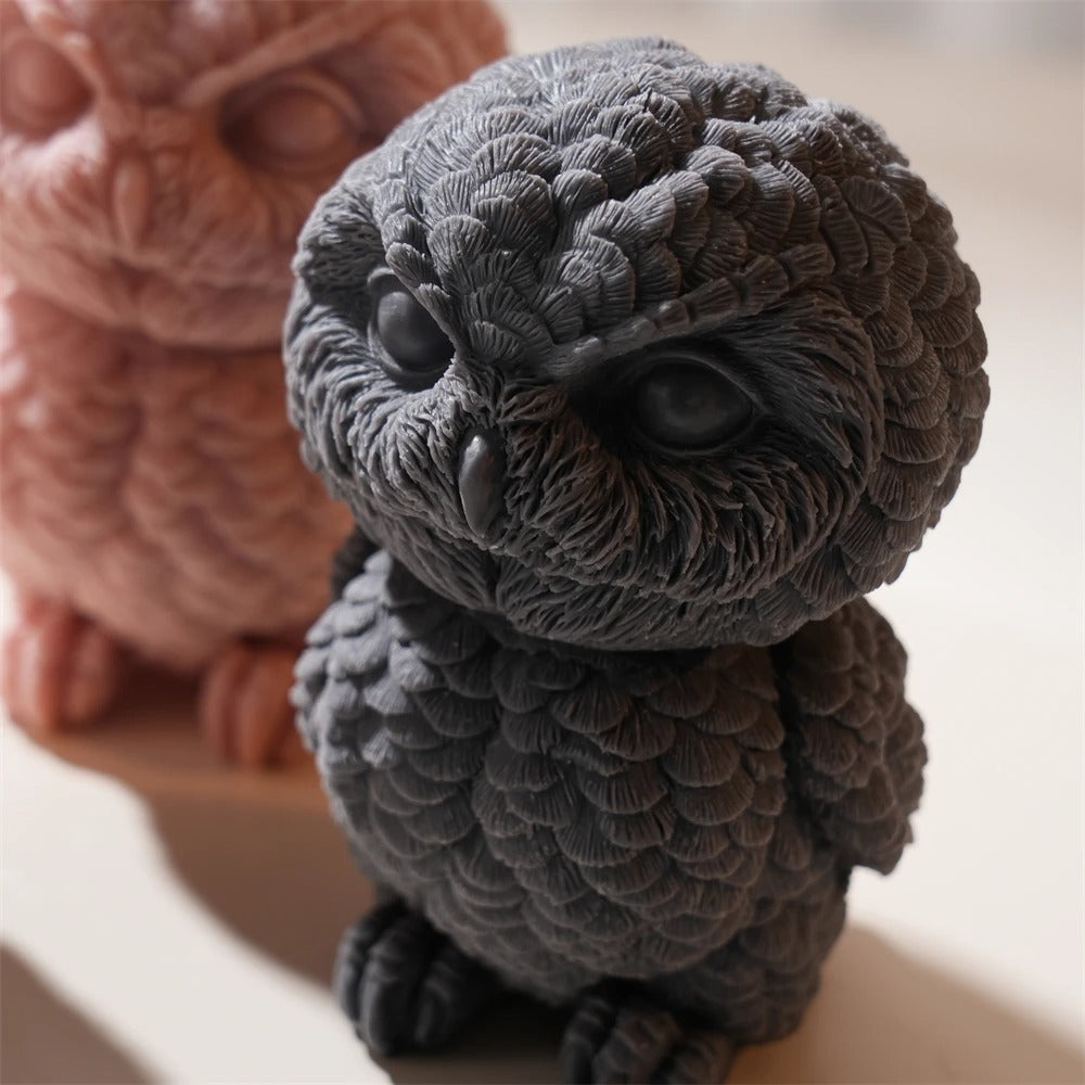 3D Cute Owl Candle Silicone Mold