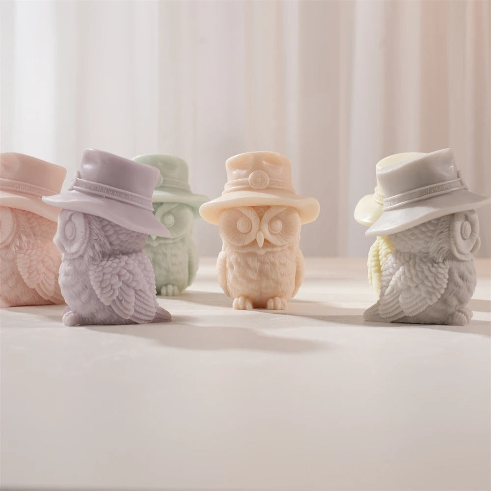 Cute Handsome Owl Silicone Mold Casting