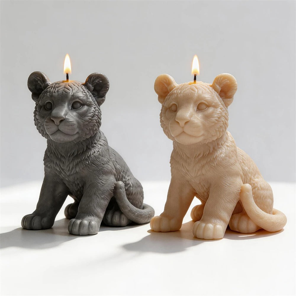 Tiger Cub Sitting Statue Mold